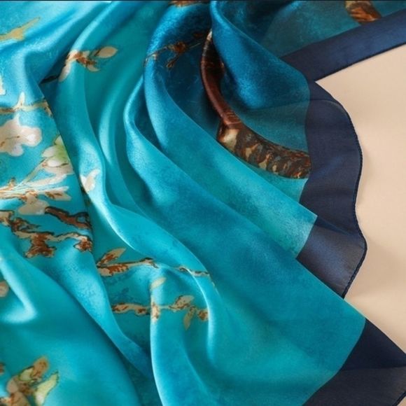 Long Satin Silky Scarf/Shawl/Beach Wrap - Picture 4 of 5
